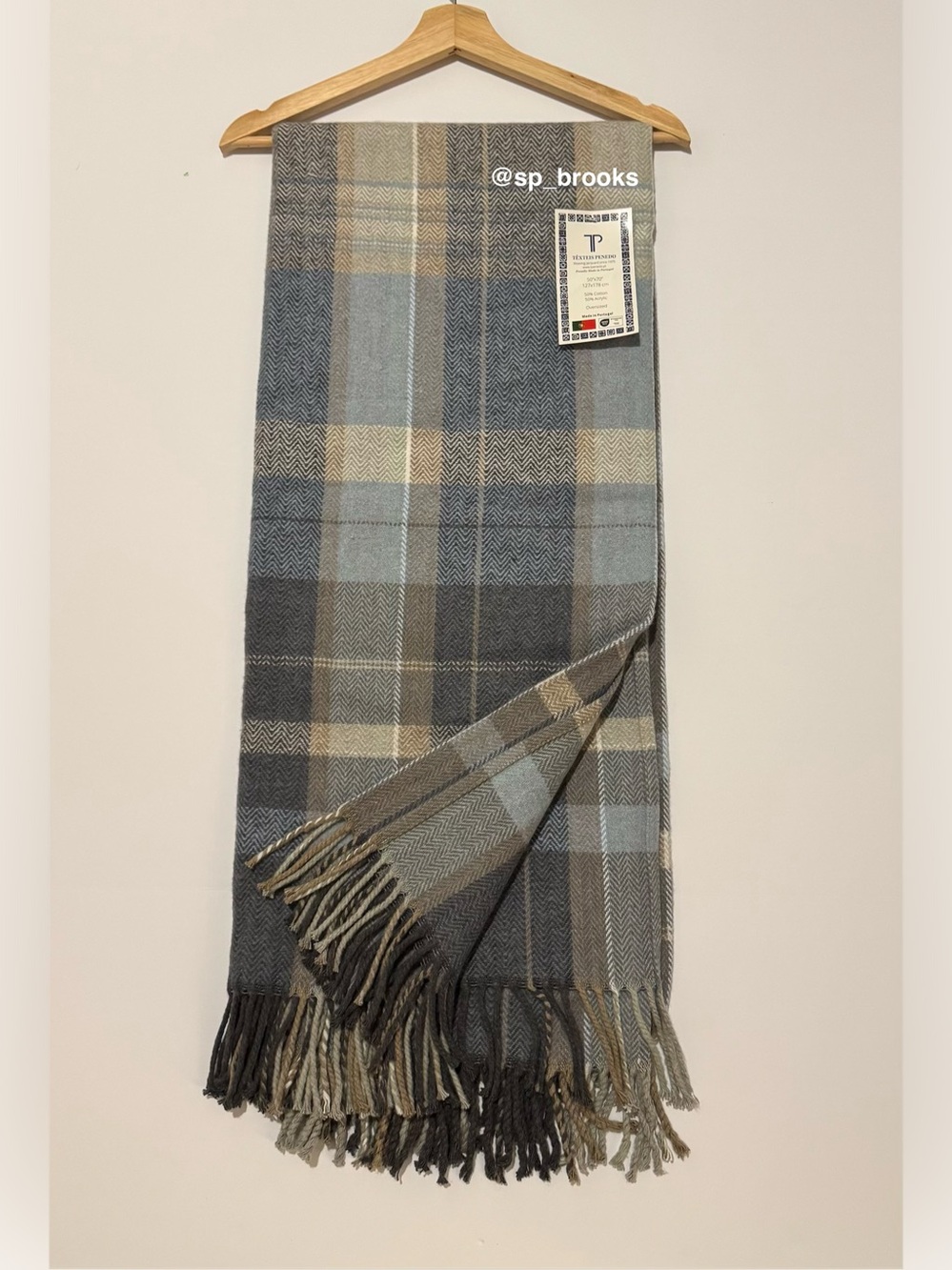 🎁Texteis Penedo Throw Blanket - Cotton Blend Textured Herringbone Throw 50”x70”